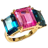 Medium GUM DROP™ Ring with Pink and Blue Topaz