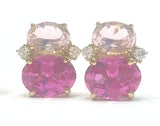 Mini GUM DROP™ Earrings with Pink Topaz and Diamonds