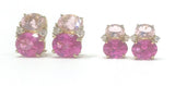 Mini GUM DROP™ Earrings with Pink Topaz and Diamonds