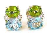 Medium GUM DROP™ Earrings with Peridot and Blue Topaz and Diamonds