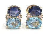 Medium GUM DROP™ Earrings with Iolite and Blue Topaz and Diamonds