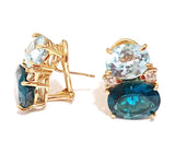 Medium GUM DROP™ Earrings with Citrine and Blue Topaz and Diamonds