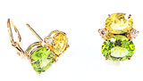 Mini GUM DROP™ Peridot and Citrine and Diamond Earrings