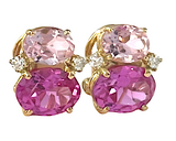 Mini GUM DROP™ Earrings with Pink Topaz and Diamonds