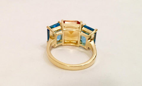 Catena Petite Heart 18 Kt Gold Ring With Topaz in Pink - Nadine